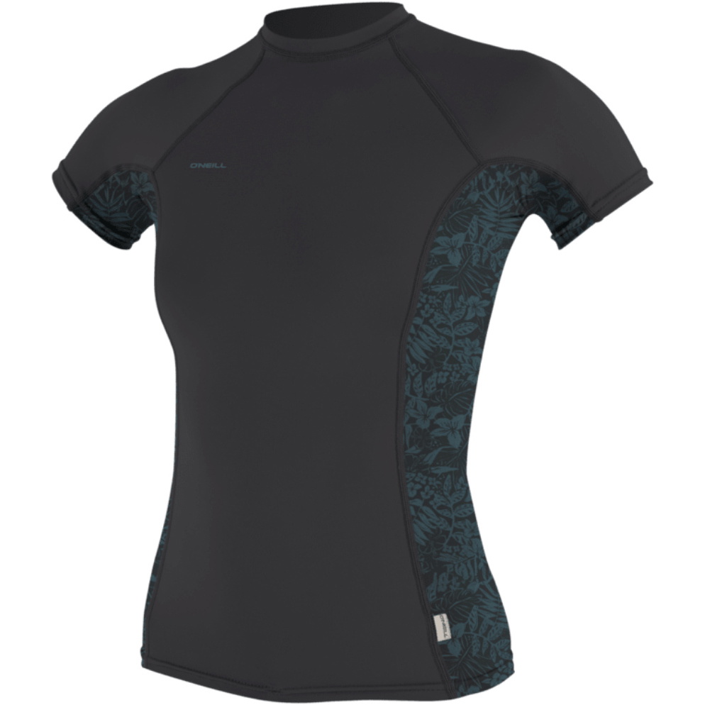 2026 O'Neill Womens Hyperfreak Skins Short Sleeve Rash Vest 5694 - Tempered Steel / Shaded Island Sky